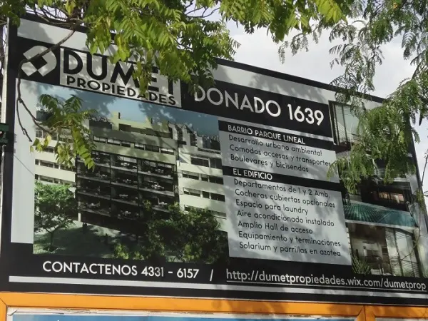 Cartel Dumet Propiedades - Donado 1639